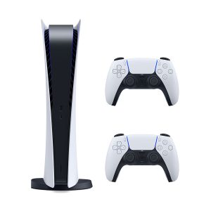 باندل کنسول بازی playstation 5 digital به همراه + دسته dualsense white (سری 12)