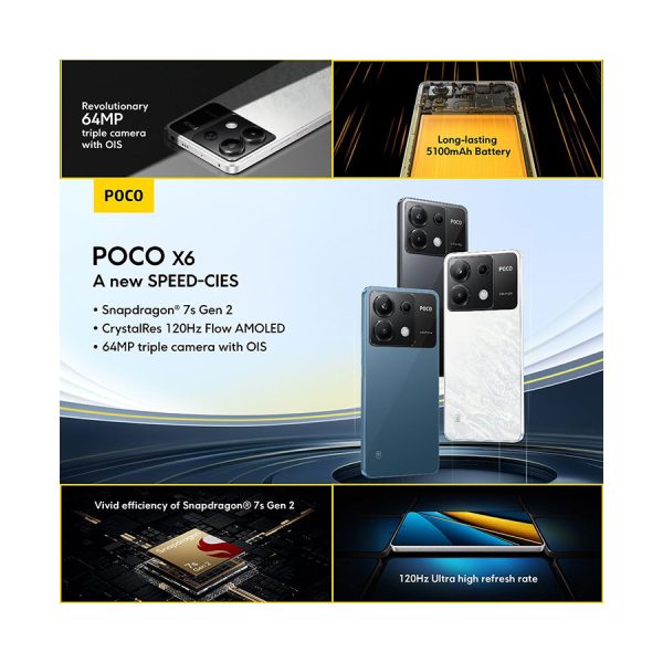 ناموجودگوشی موبایل شیائومی مدل Poco X6 5G دو سیم کارت ظرفیت 256 گیگابایت و رم 8 گیگابایت