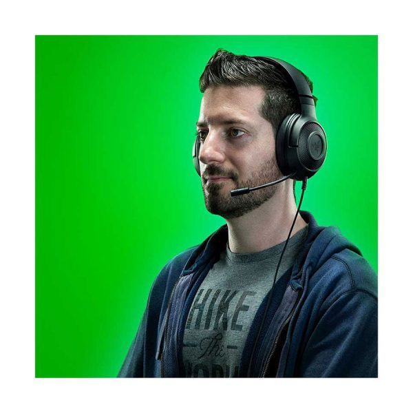 هدست مخصوص بازی ریزر مدل Kraken X Essential دو گوشی، با رابط جک 3.5 میلی‌متری صدا، مناسب برای مکالمه