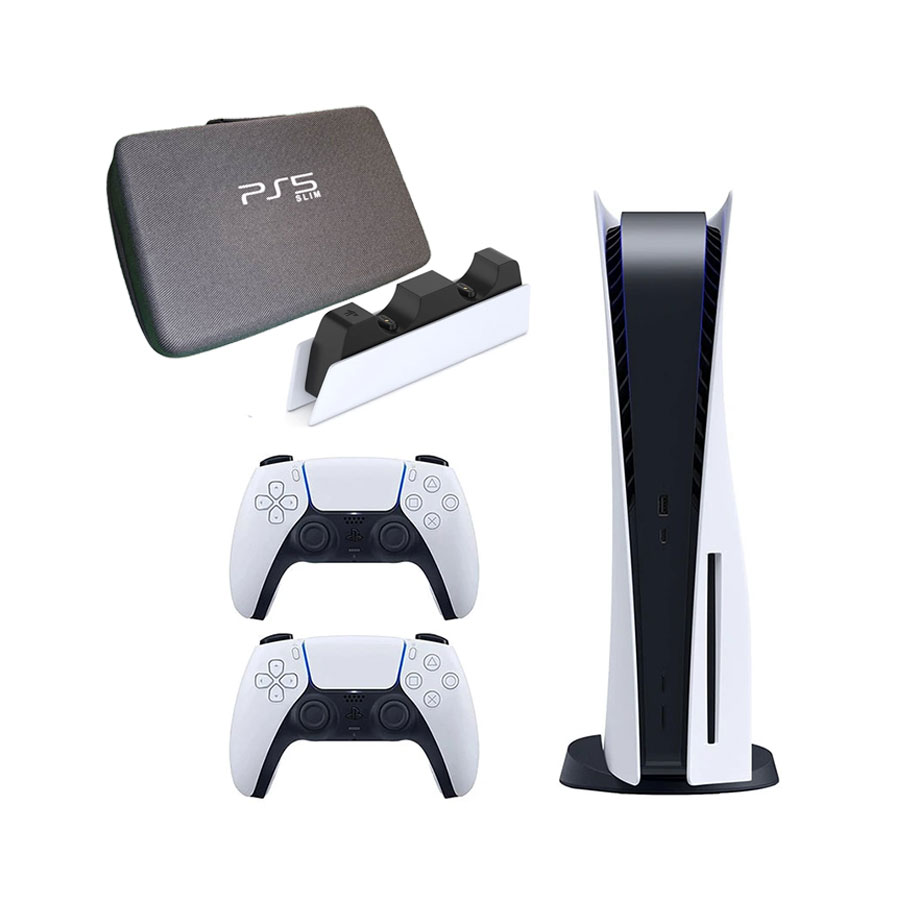 Sony PlayStation 5 Slim Console 1TB Region 2016A Europe & CFI-ZDS1 Charger Stand & Bag & DUALSENSE CFI-ZCT1W Bundle