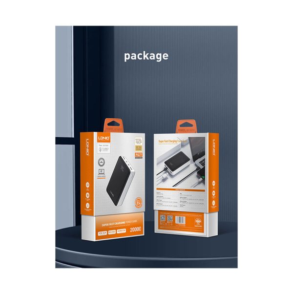 پاوربانک الدینیو مدل PQ27 ظرفیت 20000 میلی آمپر ساعت